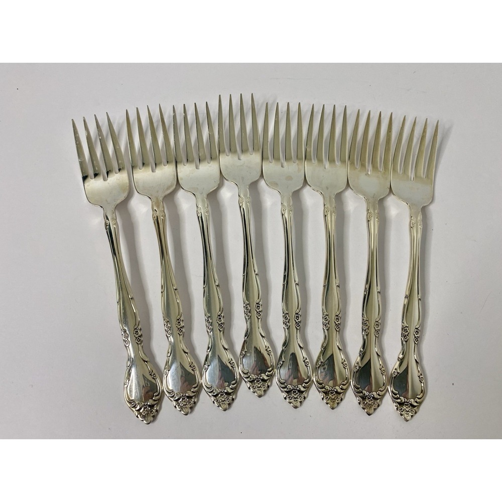 Salad Forks Oneida Community Affection Silverplate Lot Of 8
